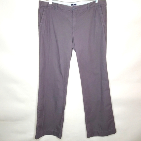 Gap Classic Khaki Pants Size 20 Long Gray Casual Wide Leg Trousers Tall Preppy - Picture 1 of 13
